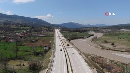 Çöken Kastamonu-Karabük kara yolunda çalışmalar sürüyor