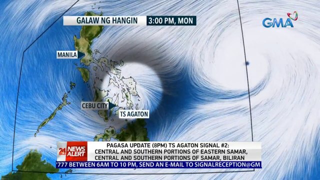 Bagyong Agaton, napanatili ang lakas habang kumikilos pa-kanluran | 24 Oras News Alert