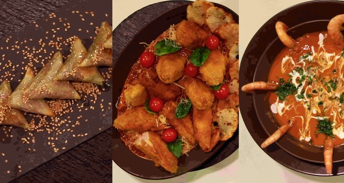 Bisque de crevettes, Escalope panée, Samsa - Koujinetna Haka EP 09