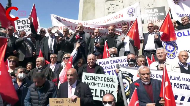 Emekli polisler '3600 ek gösterge' talebiyle Ankara’da eylem yaptı