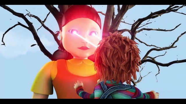 Squid Game Doll revenge the anime characters Eren, goku, Saitama, luffy and naruto