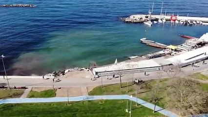 Caddebostan Sahili'ndeki kirlilik havadan görüntülendi