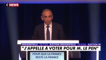 Éric Zemmour : «Je ne me tromperai pas d'adversaire, c'est la raison pour laquelle j'appelle mes électeurs à voter pour Marine Le Pen»