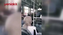 Tepki çeken anlar! Şoför kartı olmayan yaşlı kadını tartaklayarak otobüsten attı!