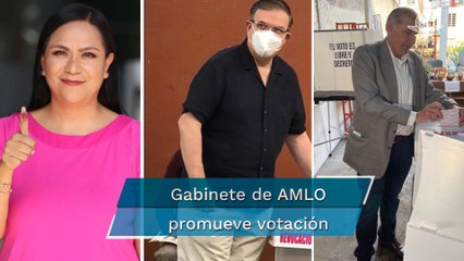 Integrantes del gabinete de AMLO emiten su voto en la revocación de mandato