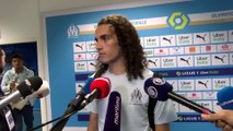 Mattéo Guendouzi en zone mixte après la victoire de l'OM 2-0 contre le MHSC