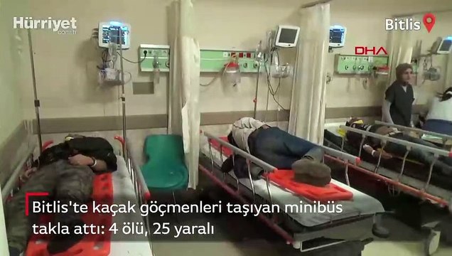 Bitlis'te kaçak göçmenleri taşıyan minibüs takla attı: 4 ölü, 25 yaralı