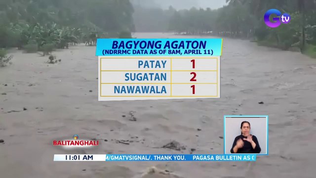 NDRRMC: 1 patay, 2 sugatan sa pananalasa ng Bagyong Agaton; 86,000 pamilya, inilikas | BT