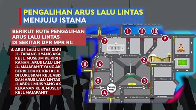Grafis Pengalihan Arus Lalu Lintas Menuju Istana