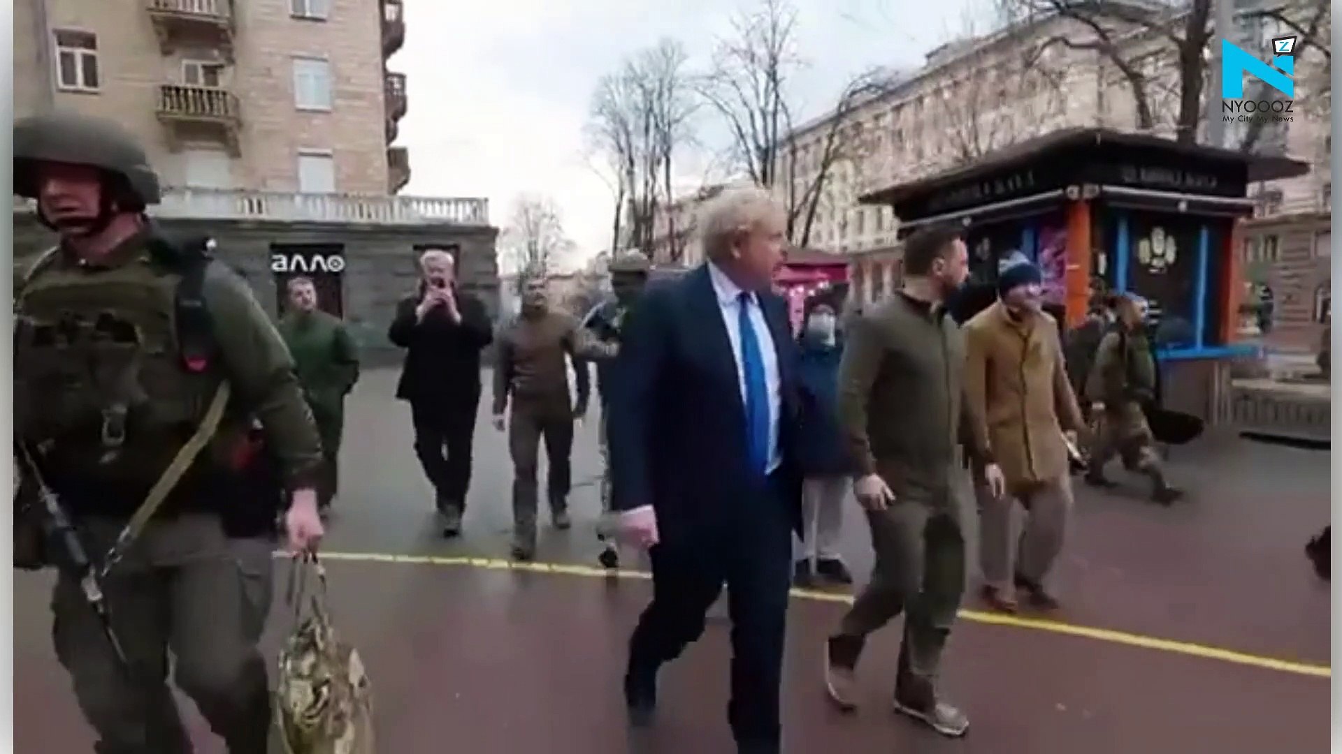 UK President Boris Johnson, Zelensky Visit Kyiv's Bombed Ruins