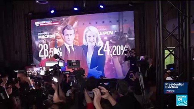 Supporters' reactions as Le Pen, Macron duel for French presidency