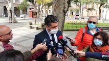 Comparecencia ante los medios del alcalde de La Laguna, Luis Yeray Gutiérrez, a la salida del juzgado