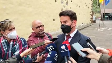 Comparecencia de Alfredo Gómez, denunciante y presidente de la Comisión de Transparencia, a la salida del juzgado