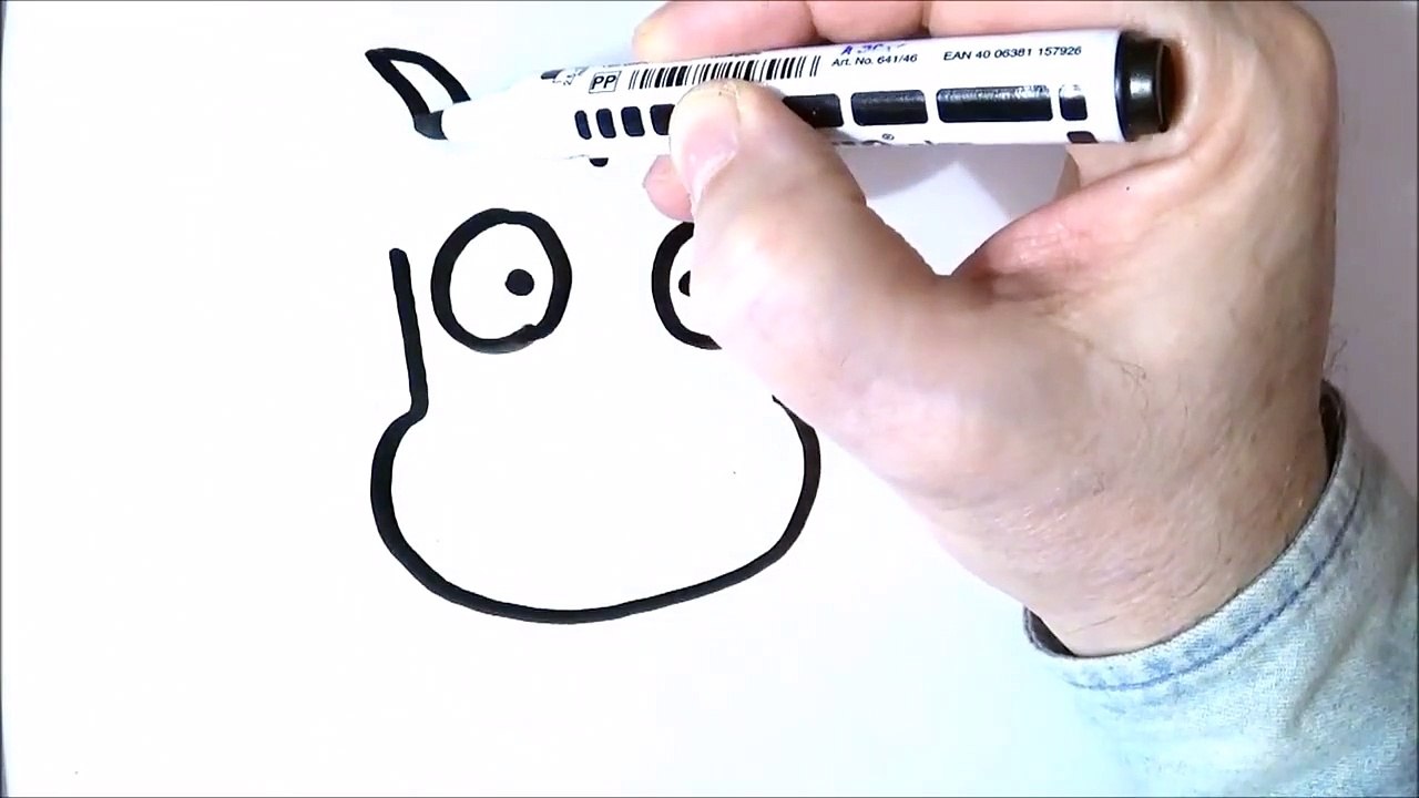 How to Turn Words cow Into a Cartoon Art on Whiteboard for Kids