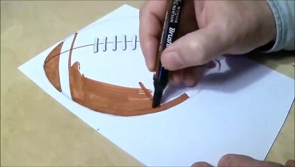 How to Draw Football - Drawing 3D Floating Football Illusion