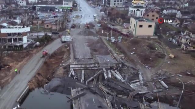 Bucha, Irpin, Gostomel ve Vorzel'i Kiev'e bağlayan geçici köprü açıldı