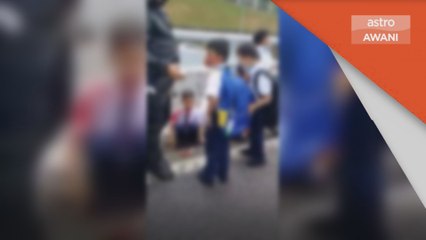 Kemalangan | Tiga cedera van sekolah hilang kawalan