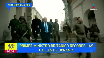 Primer ministro británico recorre las calles de Ucrania