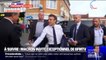 Emmanuel Macron arrive à Carvin, dans le Pas-de-Calais, pour répondre aux questions de Bruce Toussaint