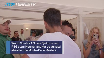 Djokovic tests his skills against PSG stars Neymar and Verratti
