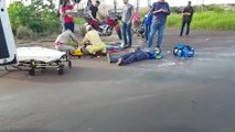 Colisão entre motos deixa dois feridos nas proximidades da Expovel