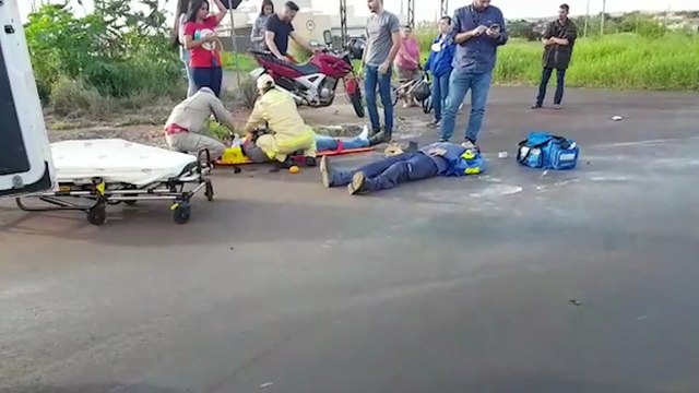 Colisão entre motos deixa dois feridos nas proximidades da Expovel