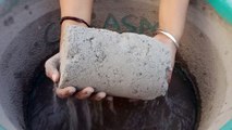 Gritty Charcoal Chunks Sand Cement Water Crumbles Messy Cr: CYC ASMR