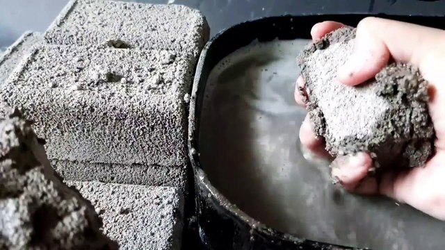 Charcoal Pumice Concrete Sand Cement Water Crumbles Cr: Fin Fin ASMR