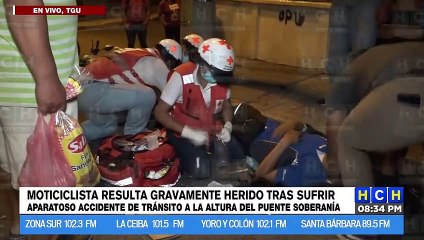 Gravemente herido empleado de gasolinera al impactar su moto contra rapidito en Comayagüela