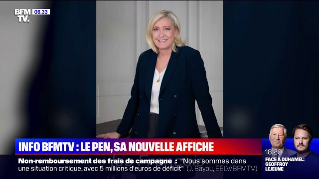 Présidentielle: la nouvelle affiche de campagne de Marine Le Pen dévoilée