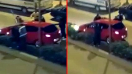 Eşi ile tartışıp aracına saldırdı! Arabada bulunan çocuklarının çığlıkları bütün mahalleyi inletti
