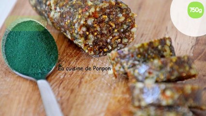Barre énergétique à la spiruline, végan