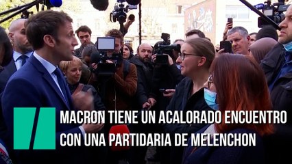 Denain mantiene un acalorado intercambio con una partidaria de Melenchon en Denain