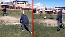 Galibiyet sevinciyle kendilerini sahaya attılar! Klarnetçi kaleye geçti, davul futbol topu oldu