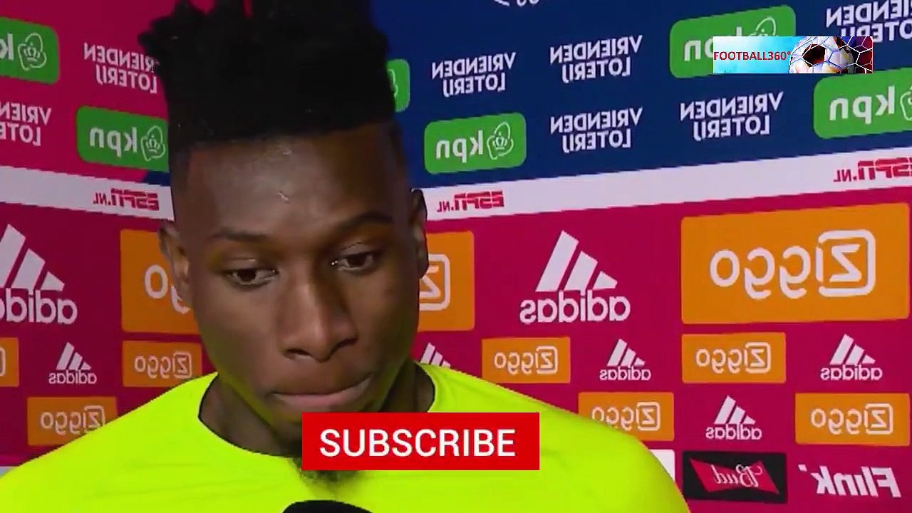 Interview de Andre Onana après le match Ajax 2 contre 1 Sparta Rotterdam du 09-04-2022