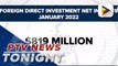 FDI registers $819-M net inflows in January 2022