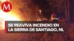 En NL, incendio en Sierra de Santiago está fuera de control: Protección Civil