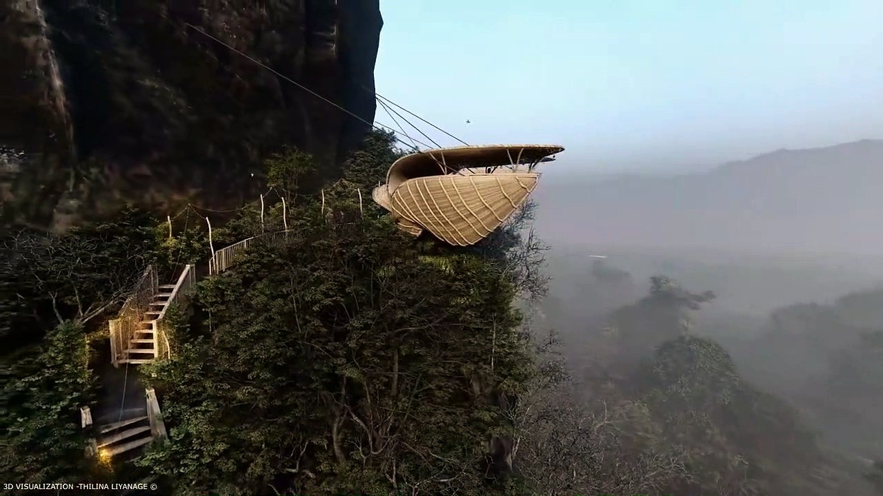 Pitcher Plant-Inspired Sky Treetop Restaurant in Sri Lanka by Thilina Liyanage Visualizations
