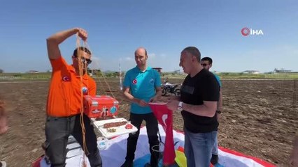 Helyum balonuyla stratosfere boru kebabı yolladı