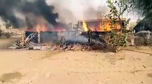 देरासर की एक बस्ती में शॉर्ट सर्किट, लगी आग, दो झोंपे जले