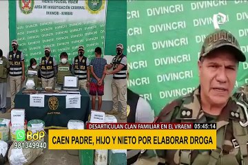 VRAEM: Caen padre, hijo y nieto que se dedicaban a elaborar pasta básica de cocaína