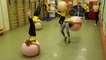 Acrobats Perform Flips in Sync With Gym Balls