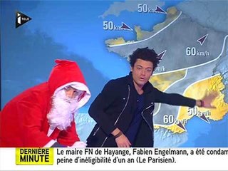 Kev Adams présente la météo sur iTélé avec le Père Noël