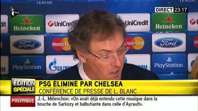 La réaction de Laurent Blanc après l'élimination du PSG face à Chelsea