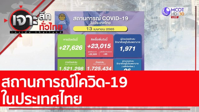 สถานการณ์โควิด-19 ในประเทศไทย : เจาะลึกทั่วไทย (13 เม.ย. 65)
