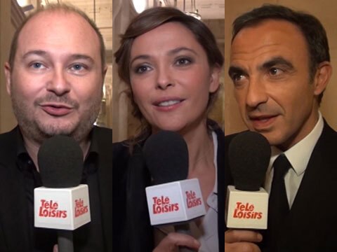 Cauet, Sandrine Quétier, Nikos Aliagas réagissent après leur victoire aux SMA 2013