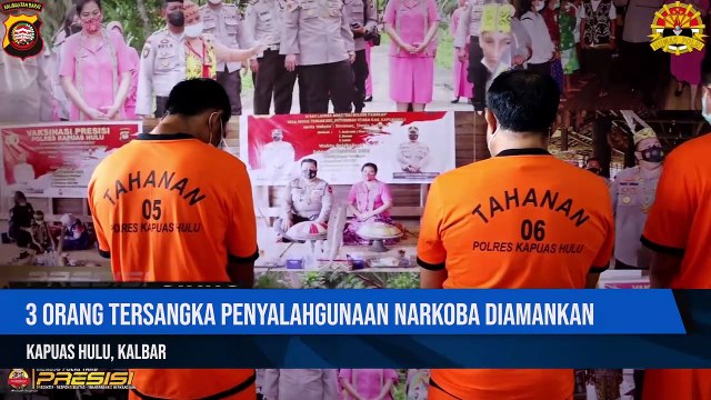 Kapolres Kapuas Hulu Pimpin Langsung Press Release 3 Orang Tersangka Penyalahgunaan Narkoba diamankan