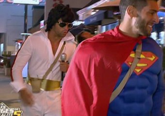 Samir et Benjamin déguisés au restaurant (Les Anges 5)