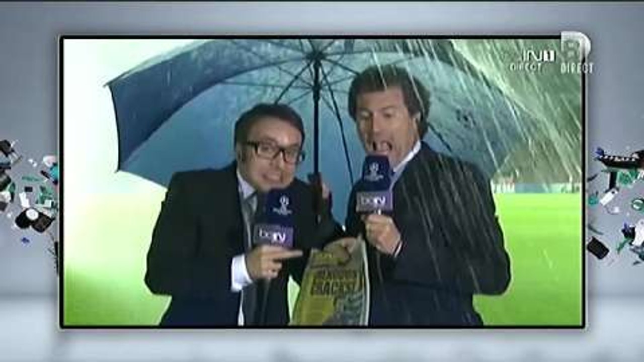 Des commentateurs de BeIn Sport arrosés en direct