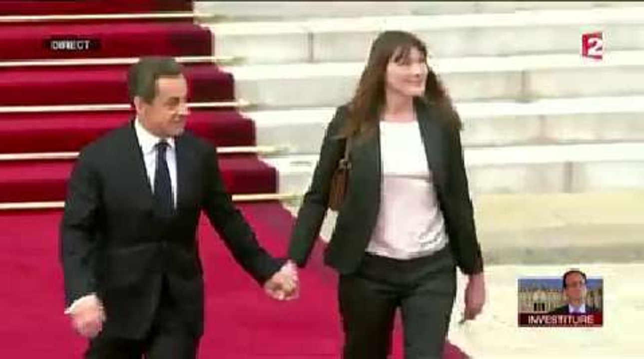 Nicolas Sarkozy et Carla Bruni quittent l'Elysée (France 2)